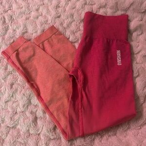 Gymshark pink and orange ombre leggings size M